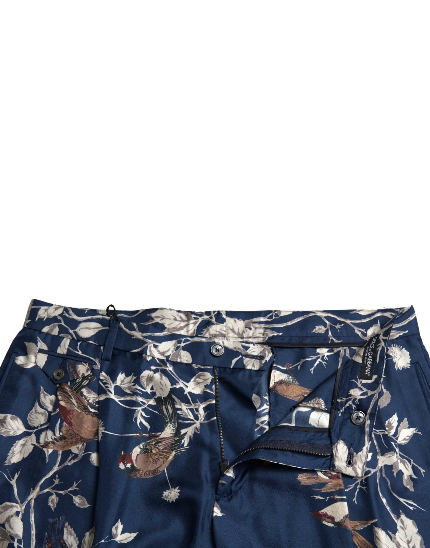 Dolce &amp; Gabbana Blue Floral Print Silk Men Bermuda Shorts