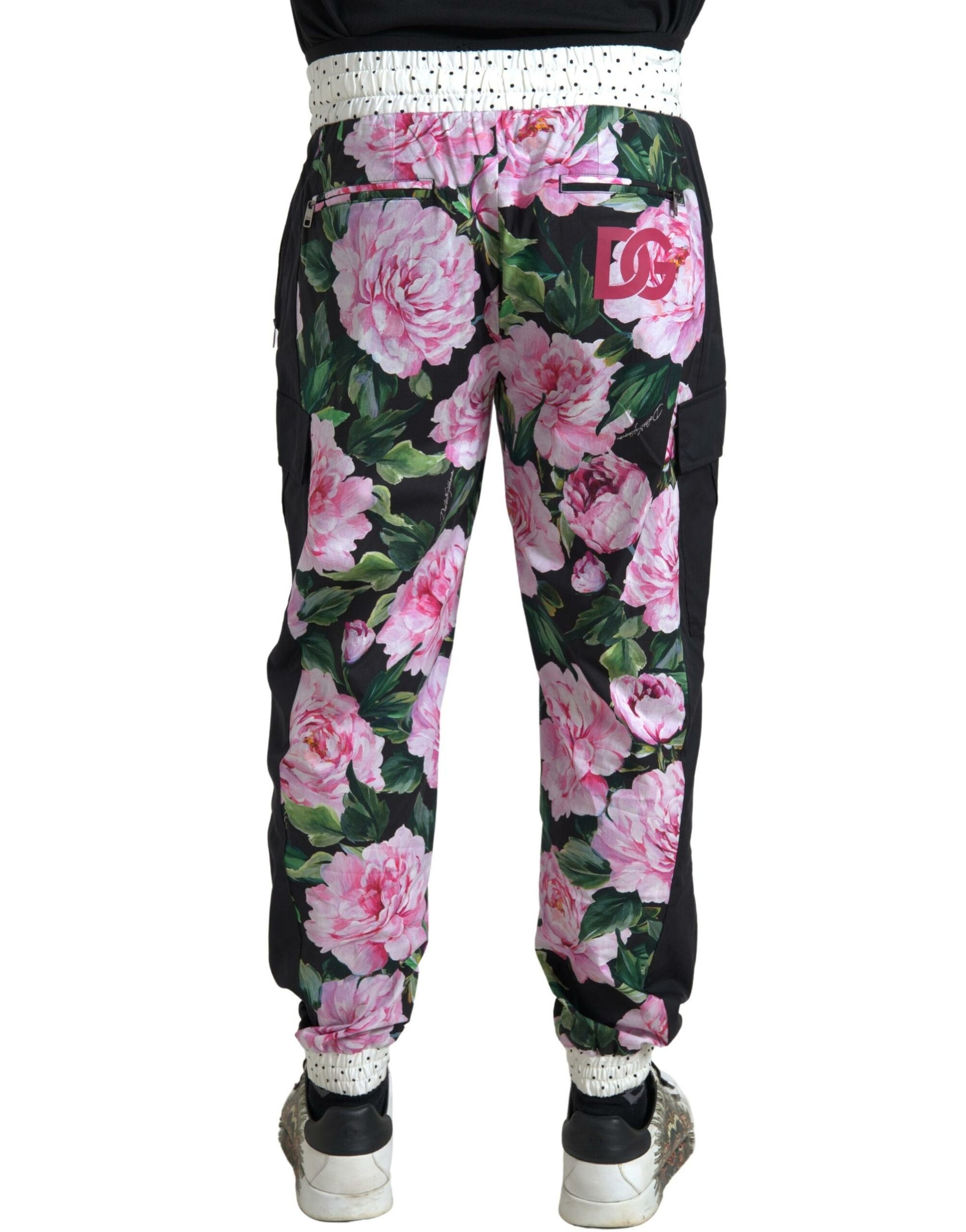Dolce & Gabbana Multicolor Peony Joggers Cotton Men Pants by Dolce & Gabbana
