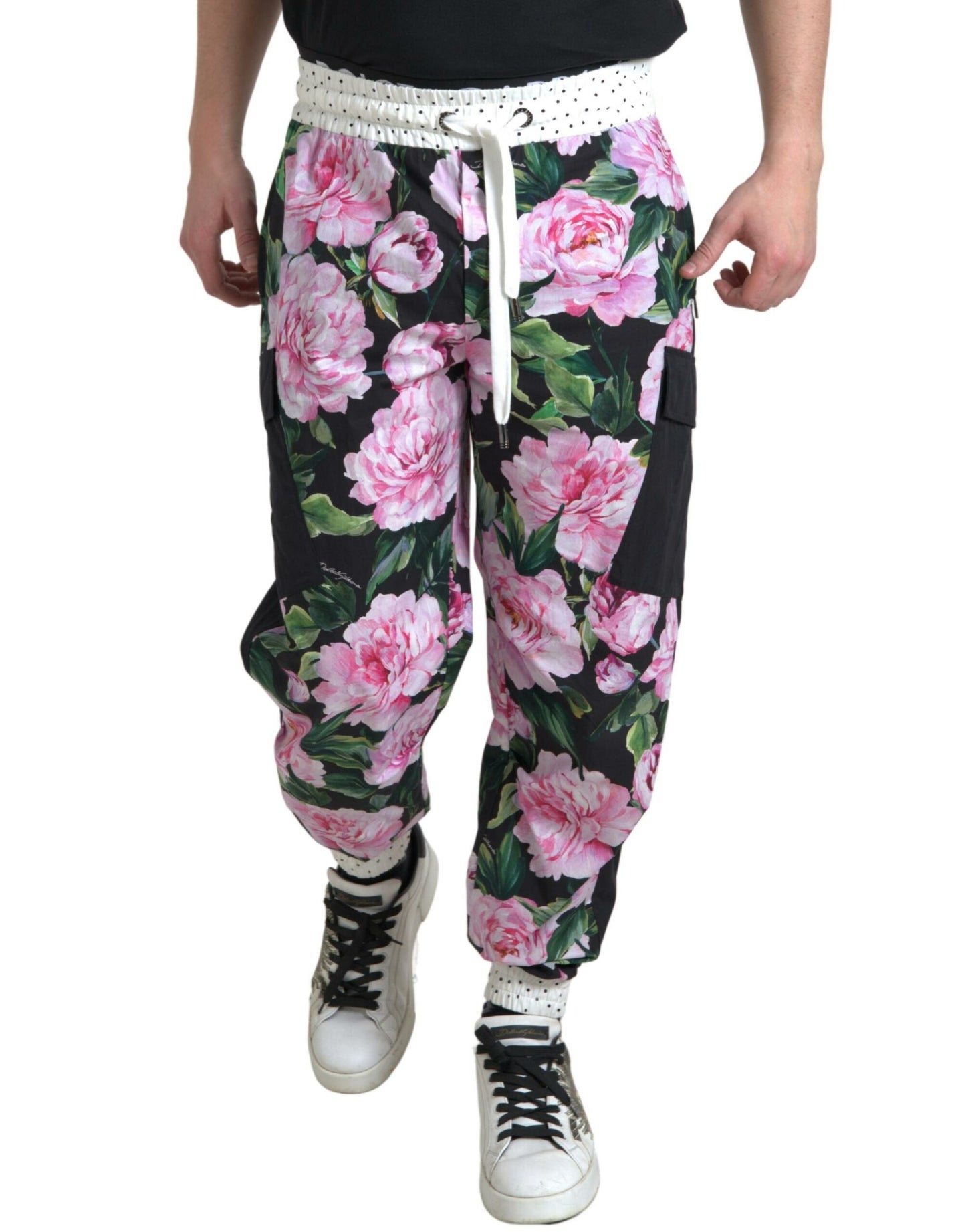 Dolce & Gabbana Multicolor Peony Joggers Cotton Men Pants by Dolce & Gabbana