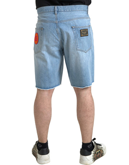 Dolce &amp; Gabbana Light Blue Cotton Men Bermuda Denim Shorts
