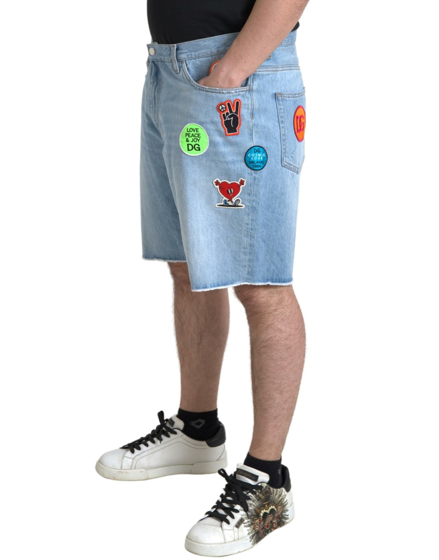 Dolce &amp; Gabbana Light Blue Cotton Men Bermuda Denim Shorts