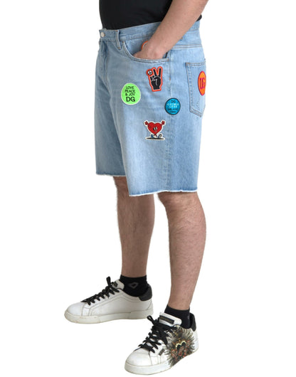 Dolce &amp; Gabbana Light Blue Cotton Men Bermuda Denim Shorts