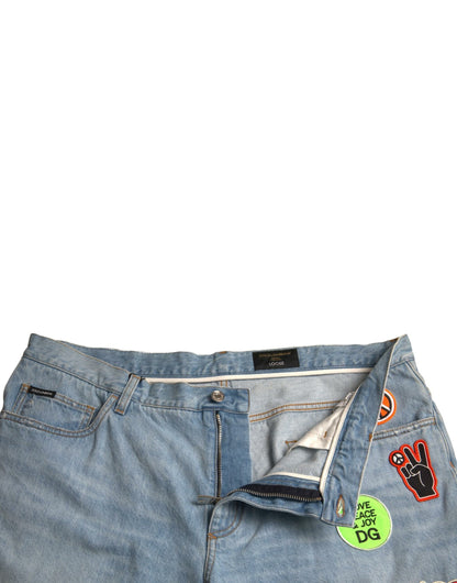 Dolce &amp; Gabbana Light Blue Cotton Men Bermuda Denim Shorts