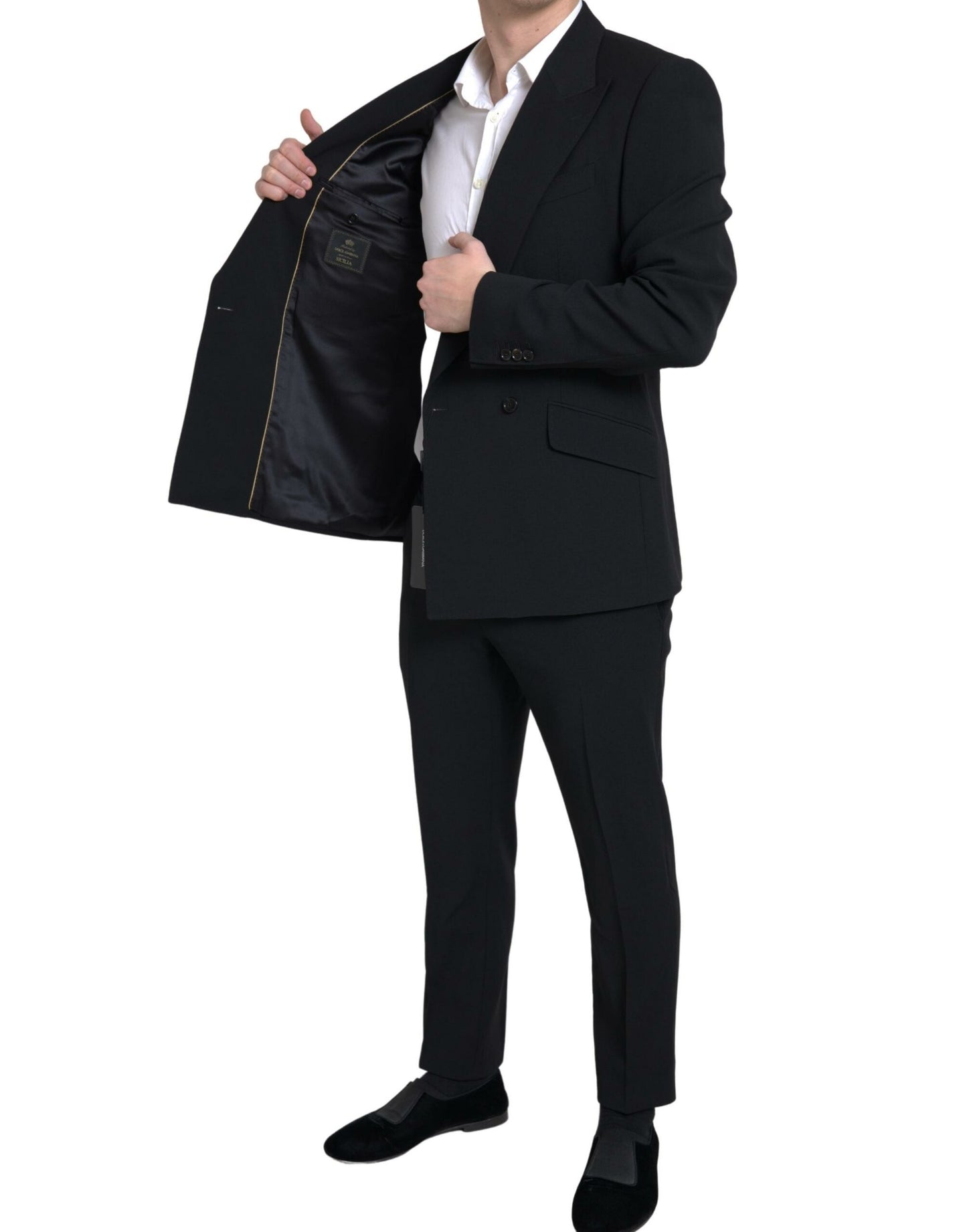 Dolce &amp; Gabbana Black 2 Piece Double Breasted SICILIA Suit