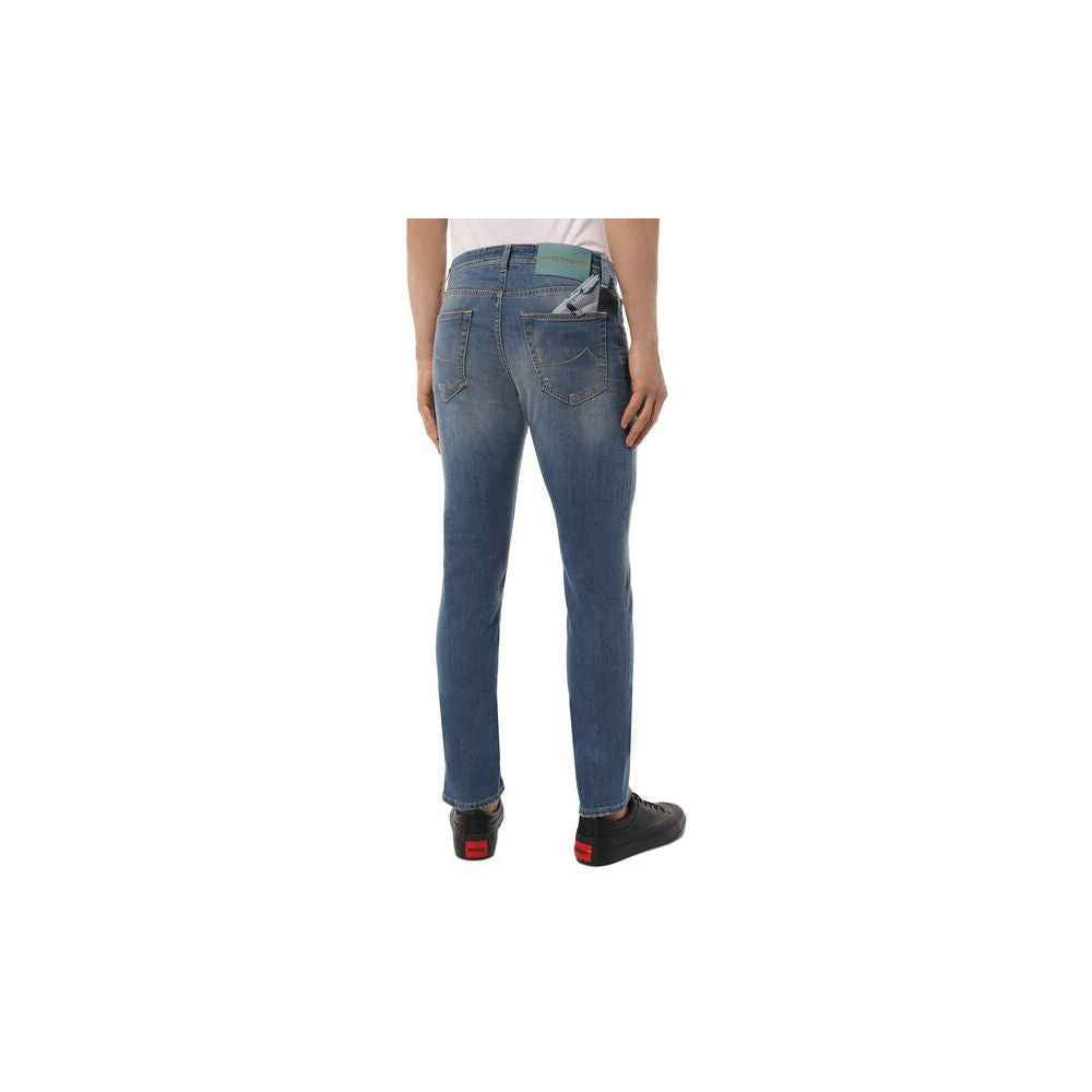 Jean homme Jacob Cohen en coton bleu clair avec coupe extensible