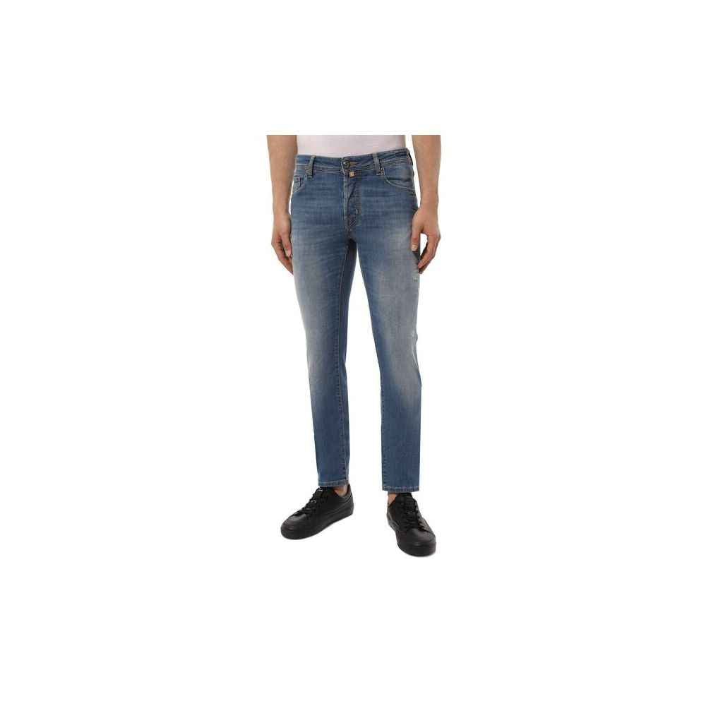 Jean homme Jacob Cohen en coton bleu clair avec coupe extensible