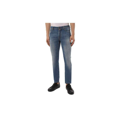 Jean homme Jacob Cohen en coton bleu clair avec coupe extensible