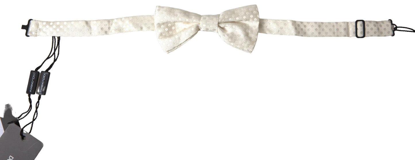 Dolce &amp; Gabbana Ivory Fantasy Pattern Adjustable Neck Papillon Bow Tie