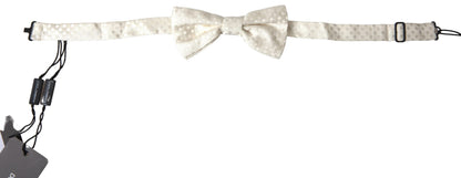Dolce &amp; Gabbana Ivory Fantasy Pattern Adjustable Neck Papillon Bow Tie