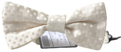 Dolce &amp; Gabbana Ivory Fantasy Pattern Adjustable Neck Papillon Bow Tie