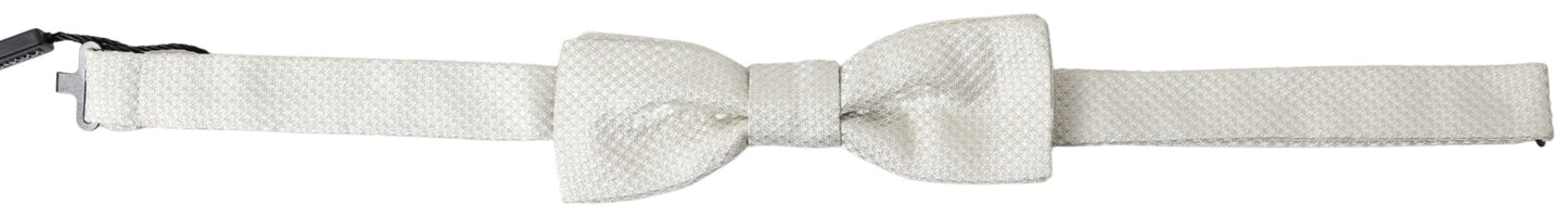 Dolce &amp; Gabbana Ivory Silk Adjustable Neck Papillon Men Bow Tie