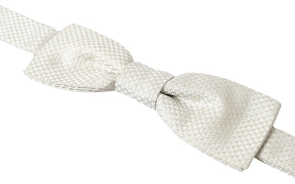 Dolce &amp; Gabbana Ivory Silk Adjustable Neck Papillon Men Bow Tie