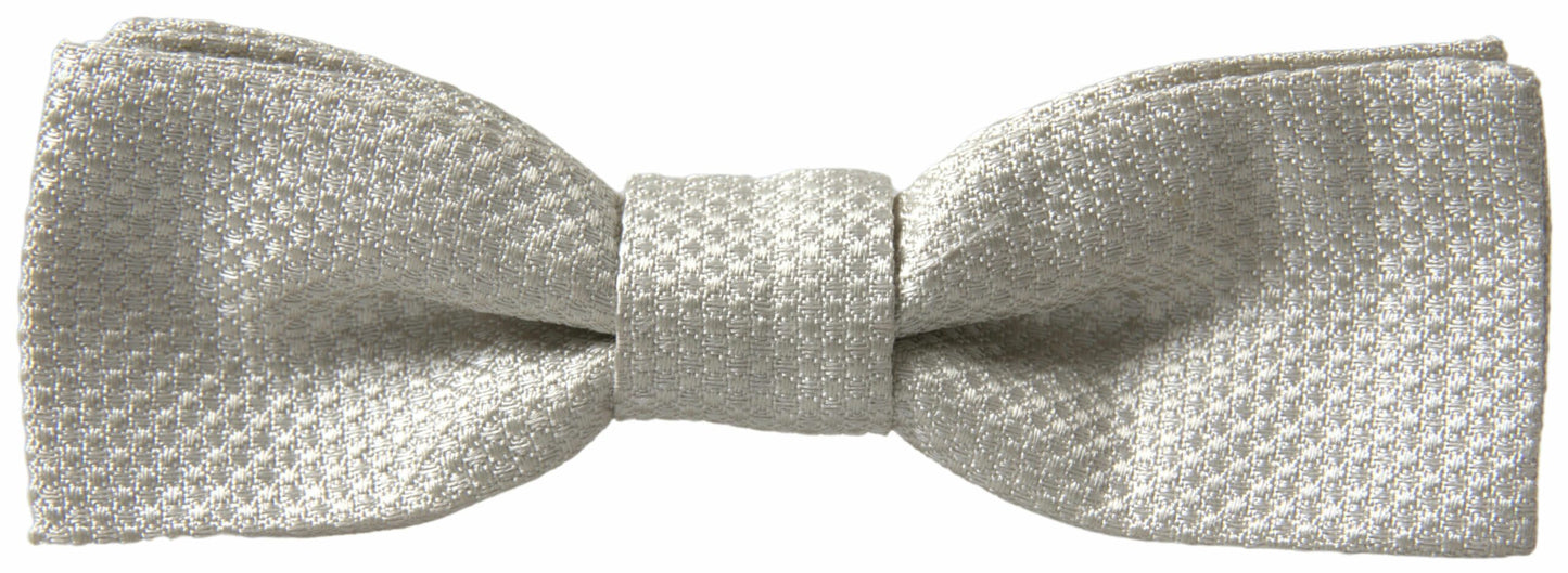 Dolce &amp; Gabbana Ivory Silk Adjustable Neck Papillon Men Bow Tie