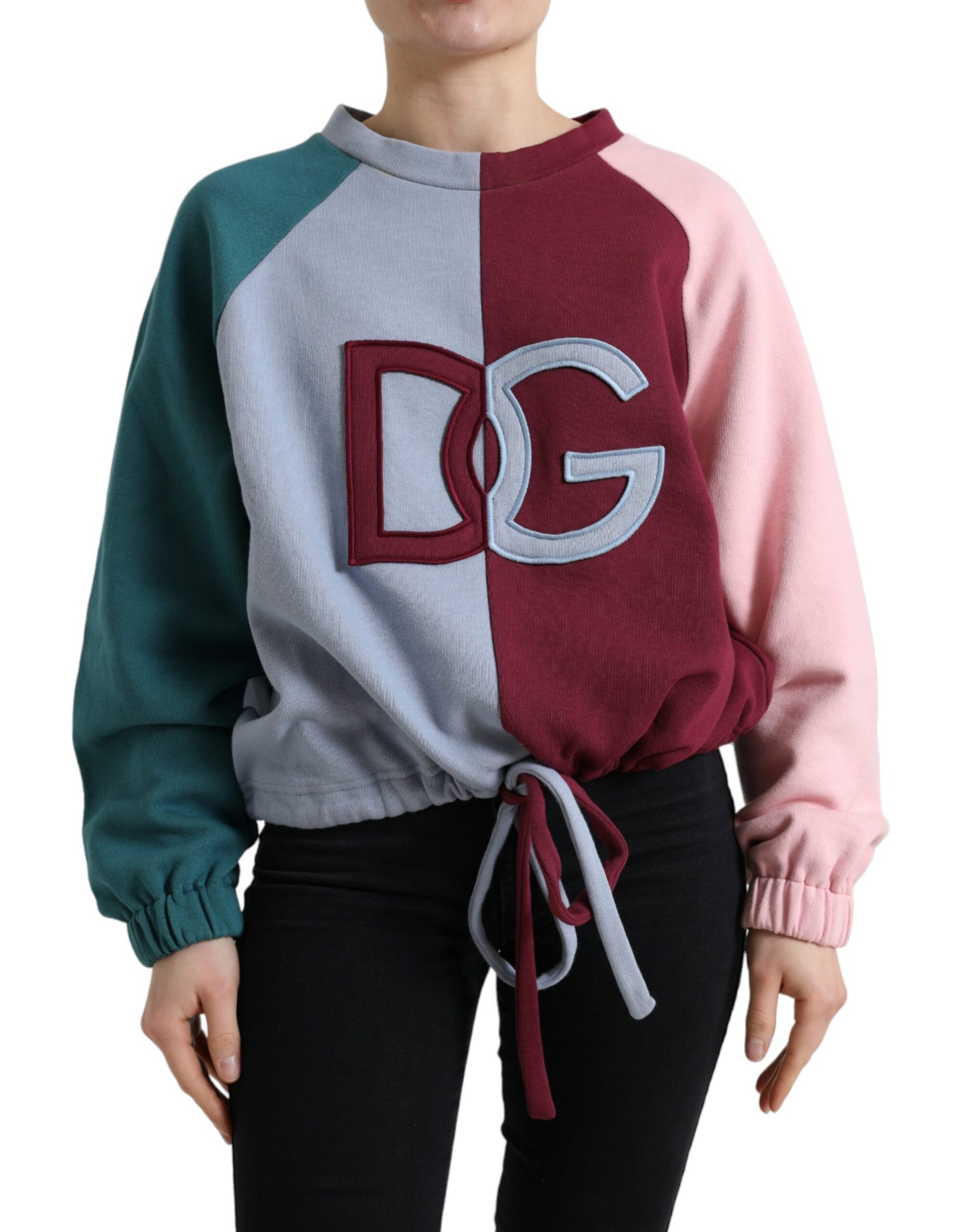 Dolce & Gabbana Multicolor Cotton Crew Neck Pullover Sweater by Dolce & Gabbana