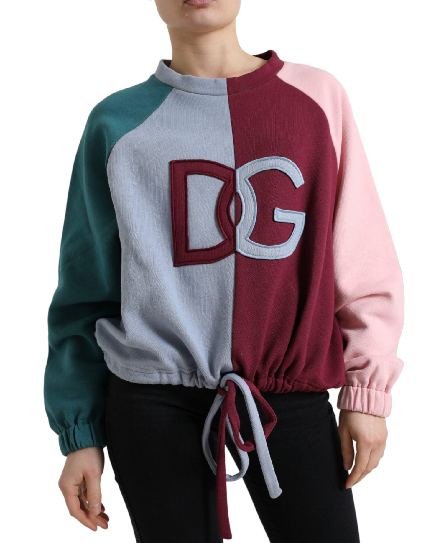 Dolce & Gabbana Multicolor Cotton Crew Neck Pullover Sweater by Dolce & Gabbana