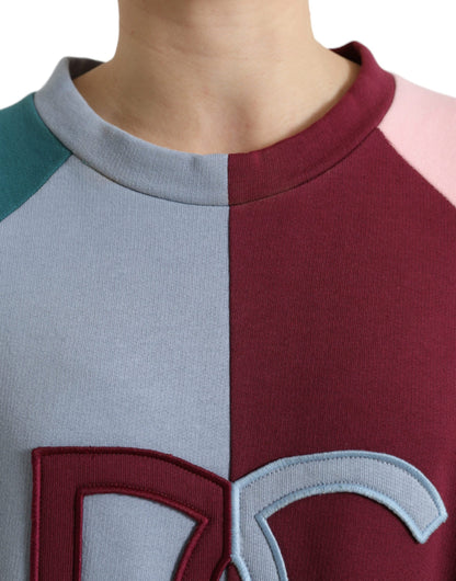 Dolce & Gabbana Multicolor Cotton Crew Neck Pullover Sweater by Dolce & Gabbana