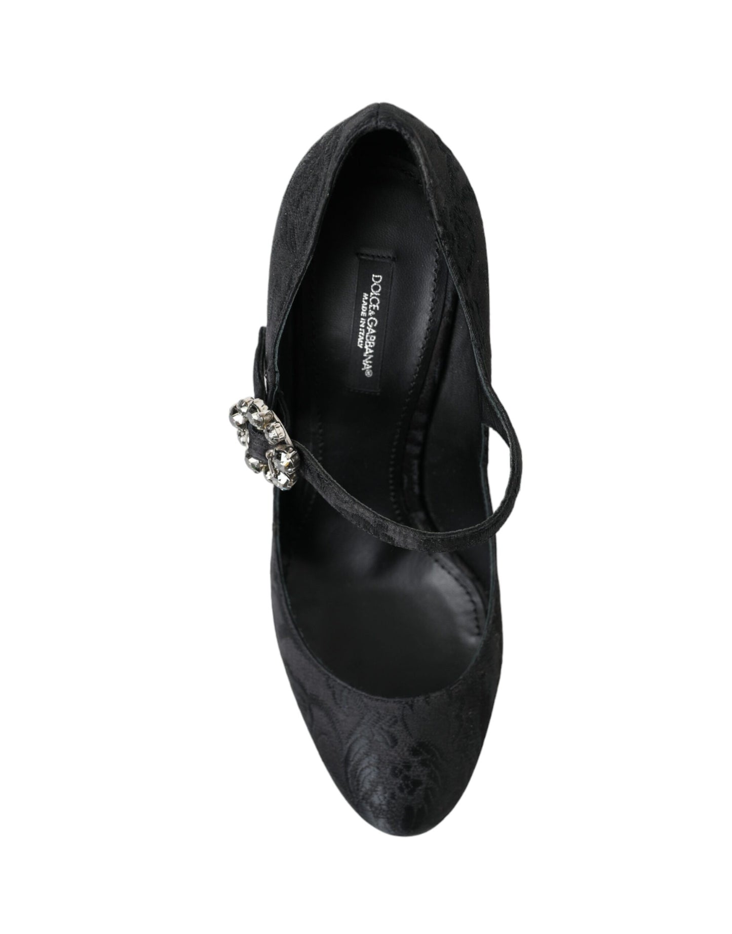 Dolce &amp; Gabbana Black Brocade Mary Janes Heels Pumps Shoes