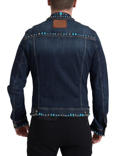 Veste en jean turquoise ornée de Dolce &amp; Gabbana
