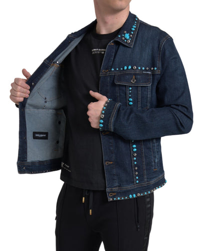 Veste en jean turquoise ornée de Dolce &amp; Gabbana