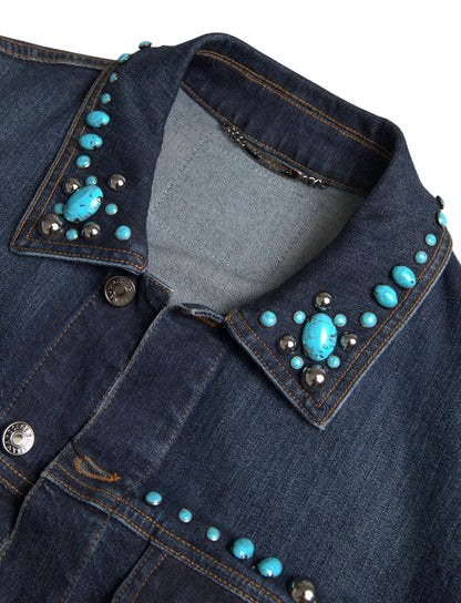 Veste en jean turquoise ornée de Dolce &amp; Gabbana