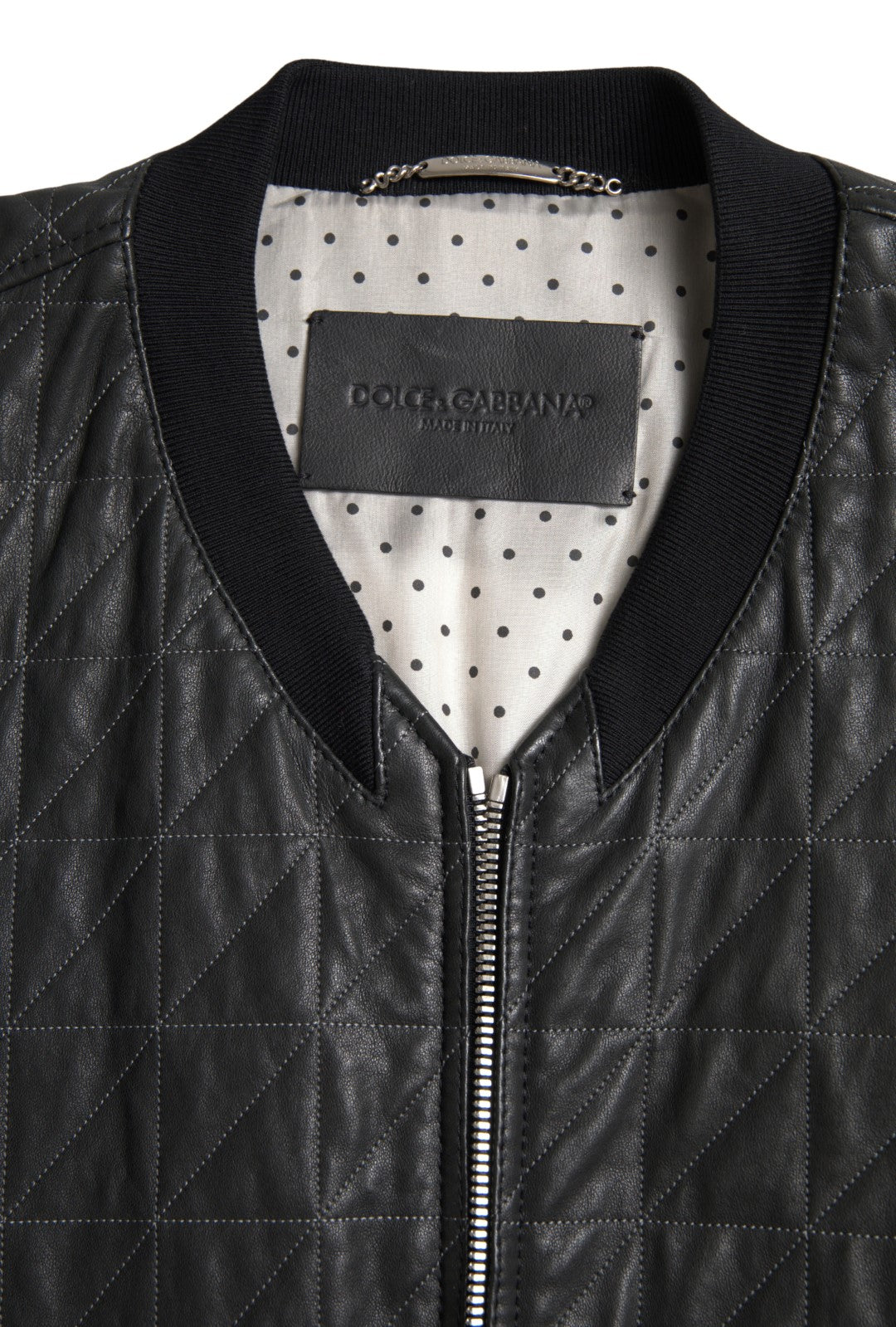 Dolce &amp; Gabbana Élégant blouson aviateur en cuir noir