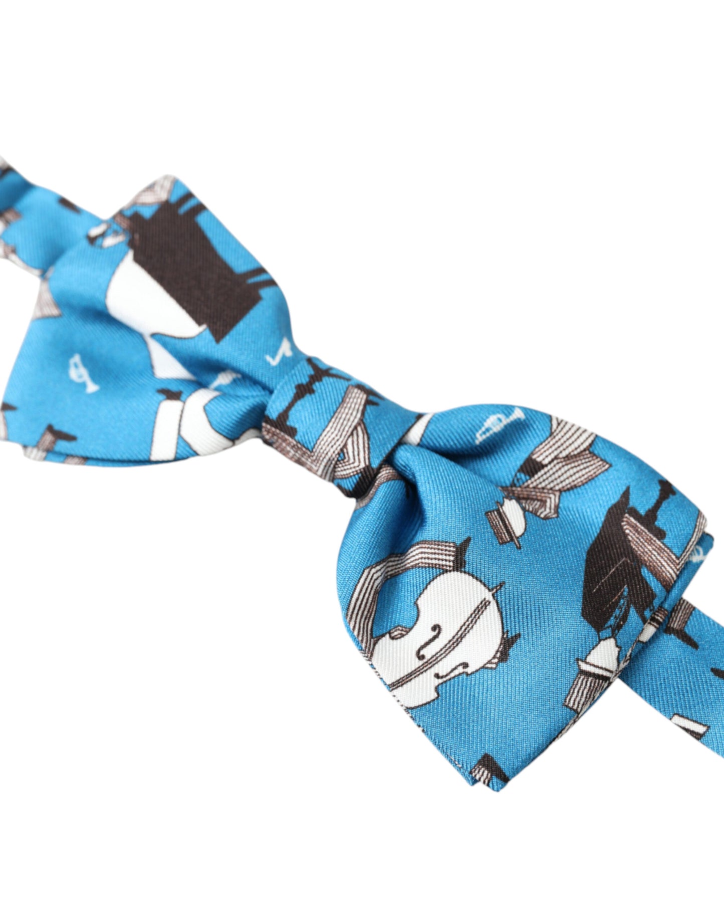 Dolce &amp; Gabbana Blue Jazz Club Silk Adjustable Neck Papillon Bow Tie