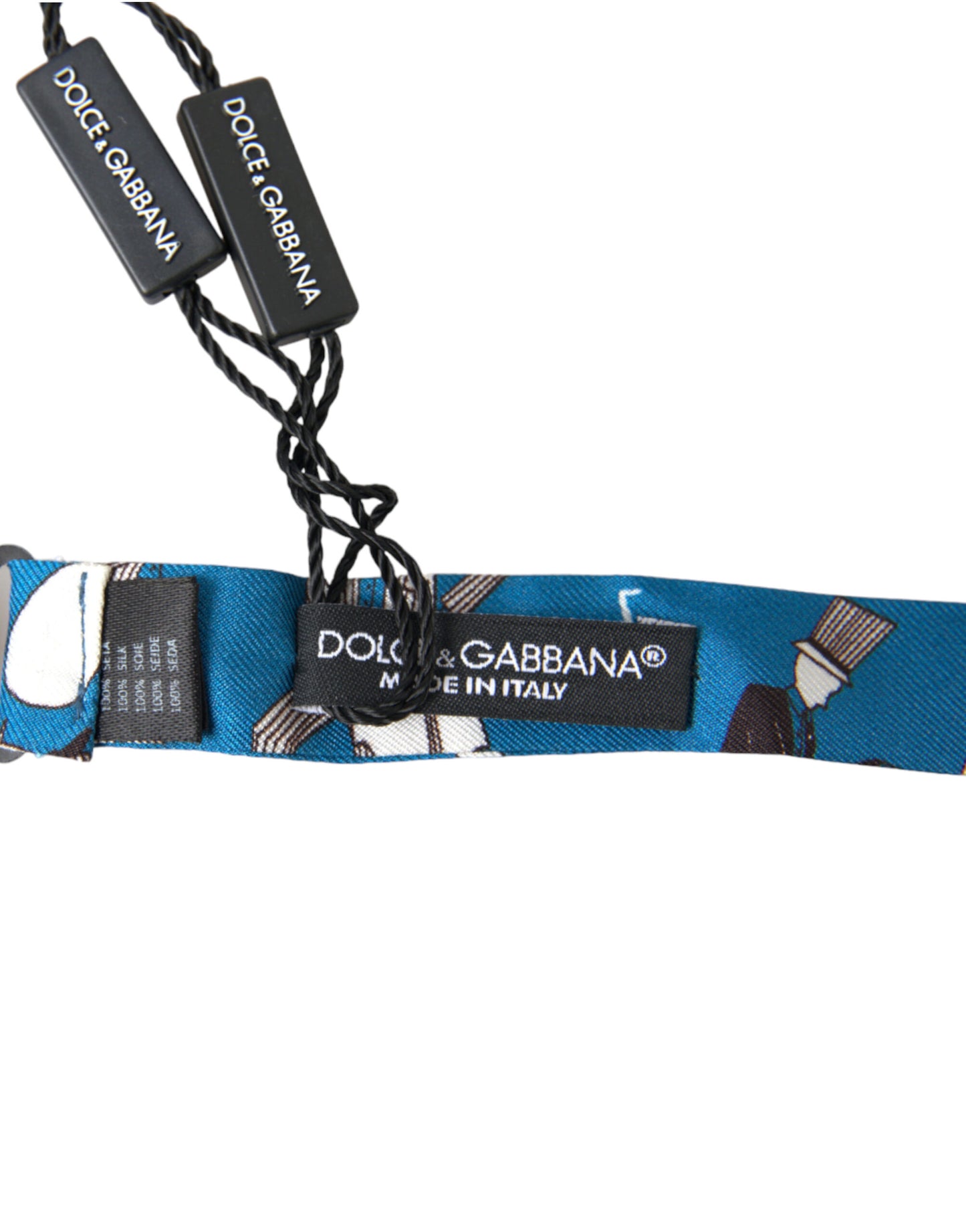 Dolce &amp; Gabbana Blue Jazz Club Silk Adjustable Neck Papillon Bow Tie