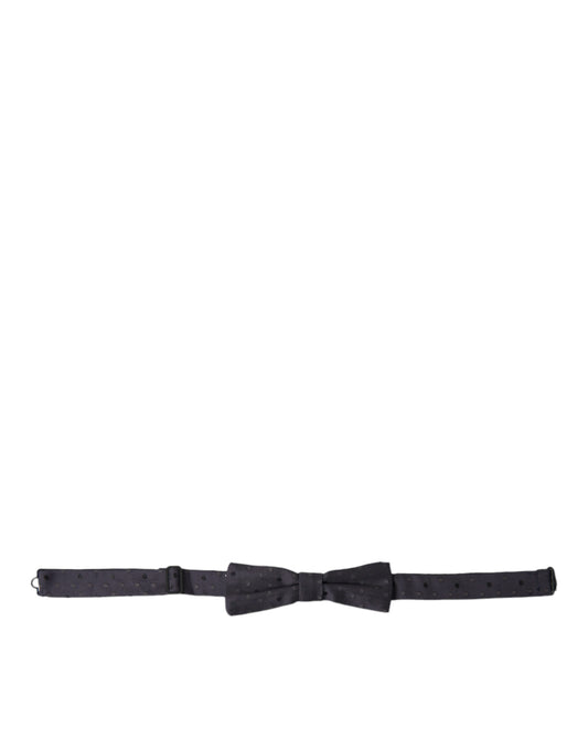 Dolce &amp; Gabbana Blue Polka Dot Silk Adjustable Neck Men Papillon Bow Tie