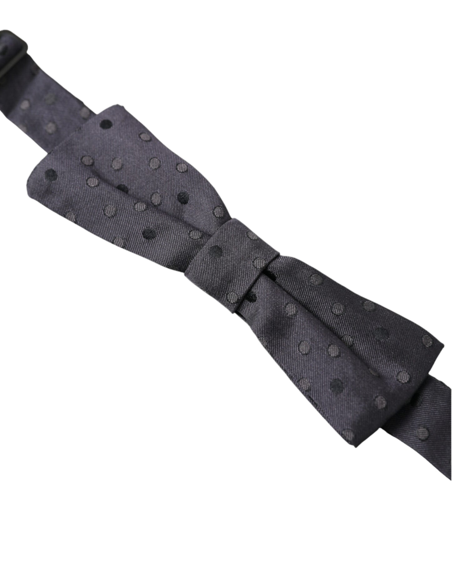 Dolce &amp; Gabbana Blue Polka Dot Silk Adjustable Neck Men Papillon Bow Tie