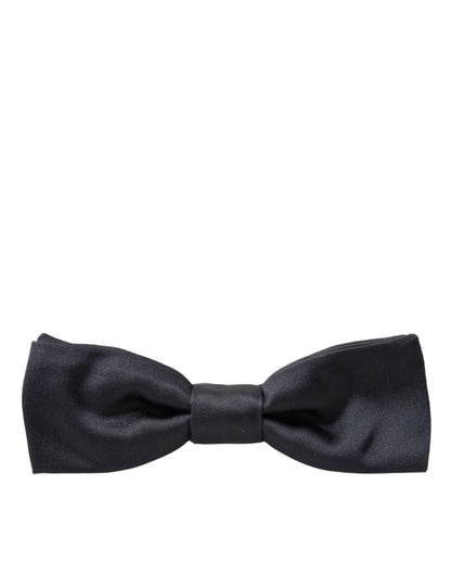 Dolce &amp; Gabbana Dark Gray Silk Adjustable Neck Men Papillon Bow Tie