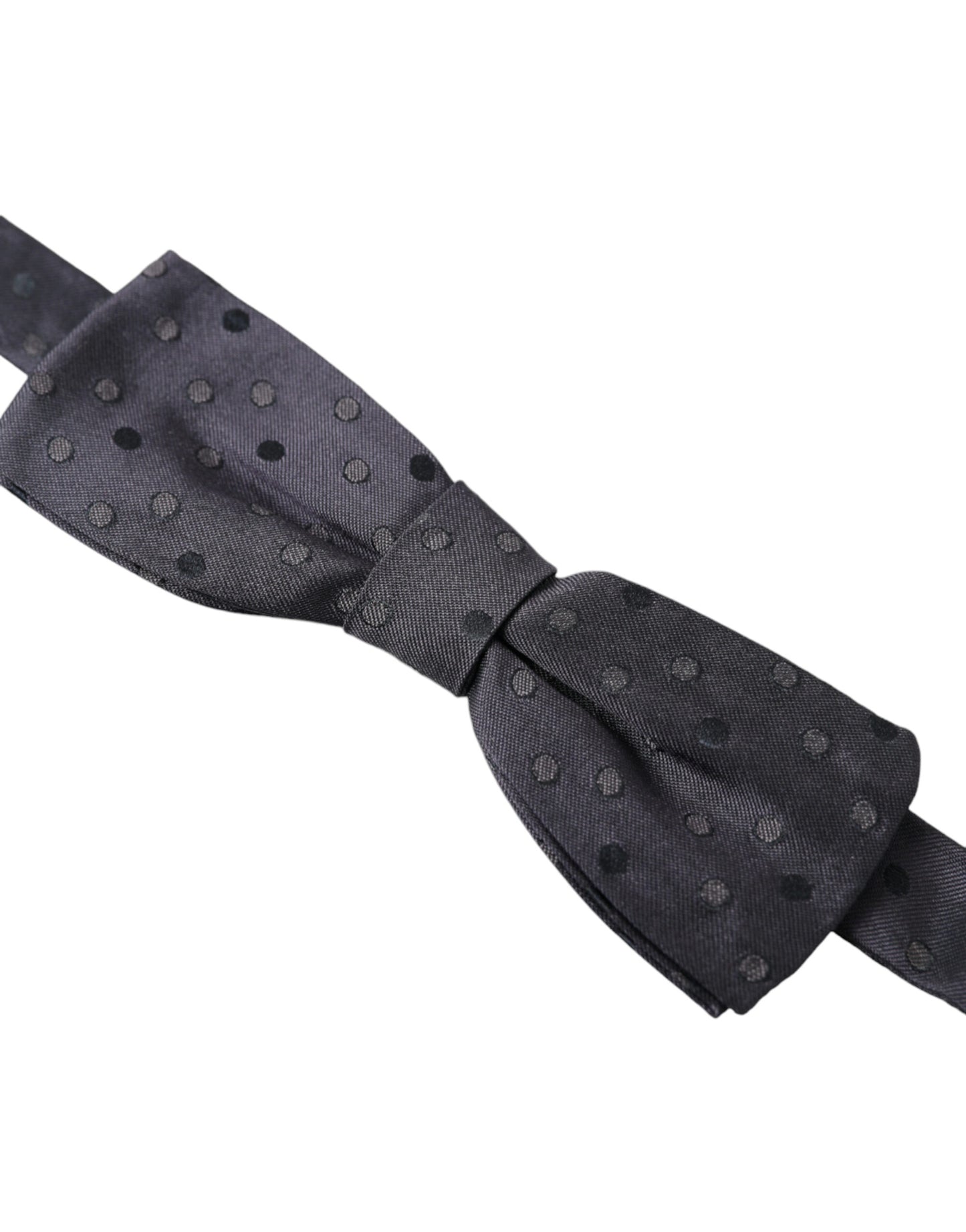 Dolce &amp; Gabbana Blue Polka Dot Silk Adjustable Neck Men Papillon Bow Tie