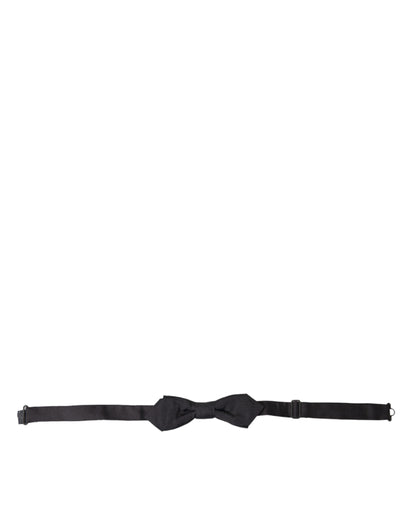 Dolce &amp; Gabbana Black Silk Adjustable Neck Men Papillon Bow Tie