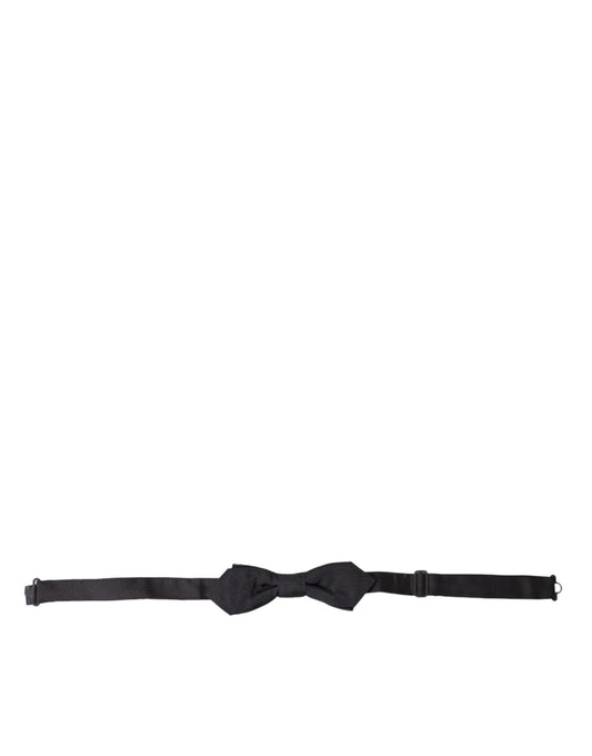 Dolce &amp; Gabbana Black Silk Adjustable Neck Men Papillon Bow Tie