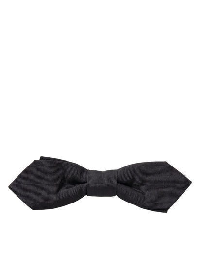Dolce &amp; Gabbana Black Silk Adjustable Neck Men Papillon Bow Tie