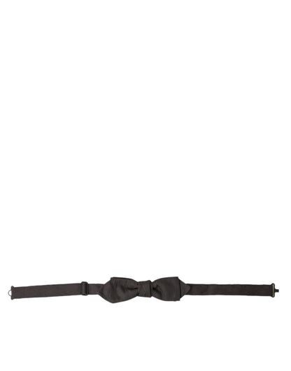Dolce &amp; Gabbana Brown Polyester Silk Adjustable Neck Men Papillon Bow Tie