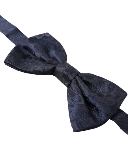 Dolce &amp; Gabbana Blue Silk Adjustable Neck Men Papillon Bow Tie