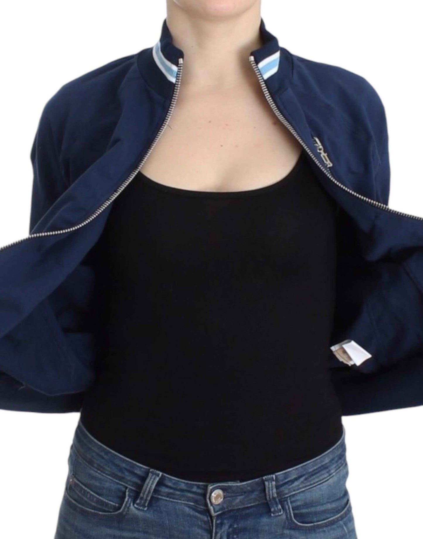 John Galliano Blue zip cotton cardigan