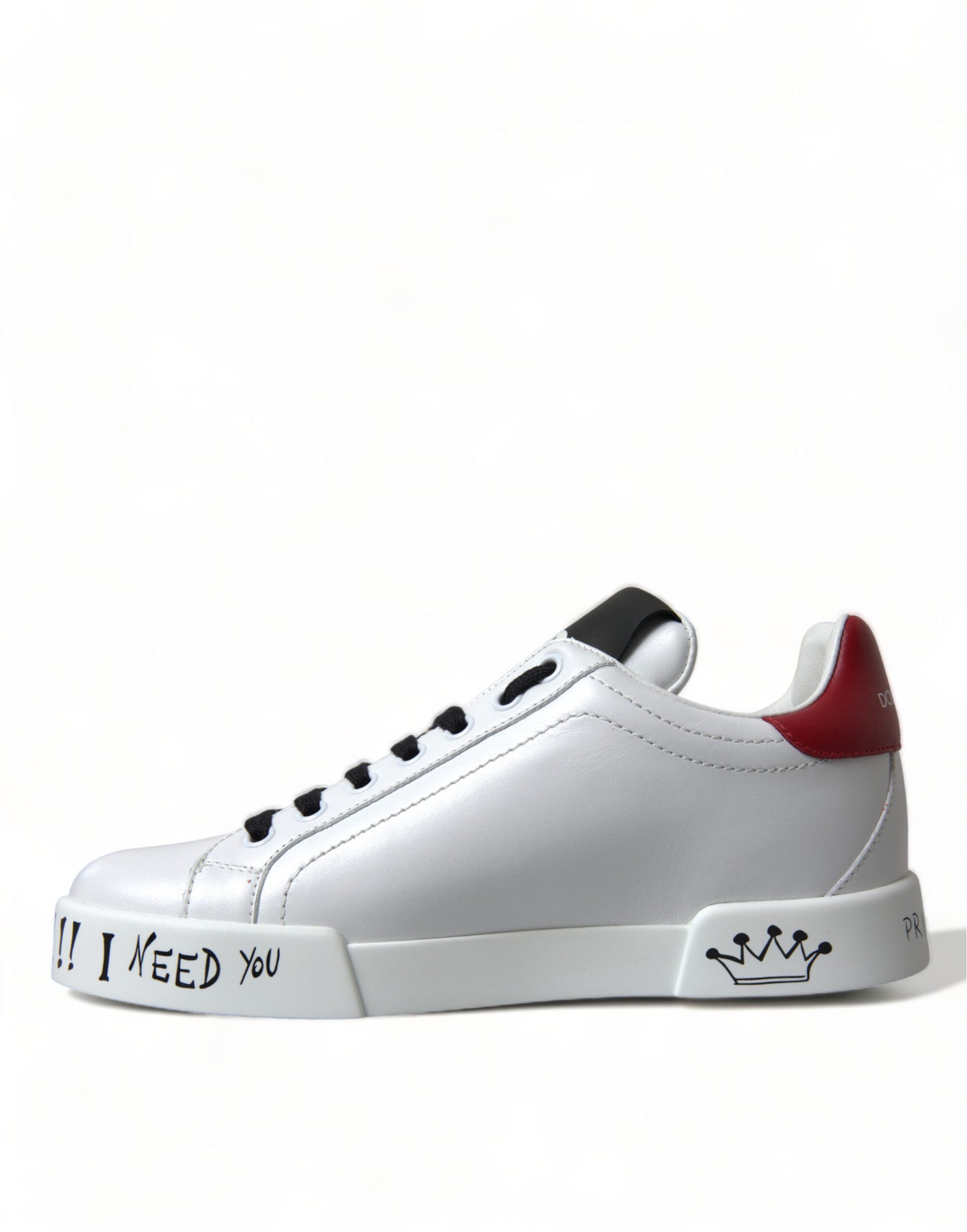 Baskets chics en cuir blanc Portofino de Dolce &amp; Gabbana