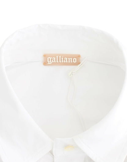 Chemisier à manches courtes en coton mélangé blanc chic John Galliano
