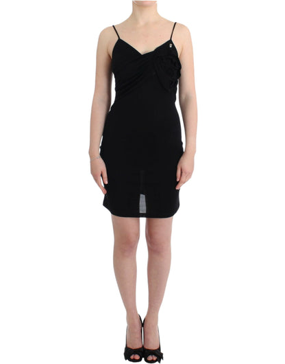 John Galliano Bovenknielengte Viscose Cocktailjurk - Zwart