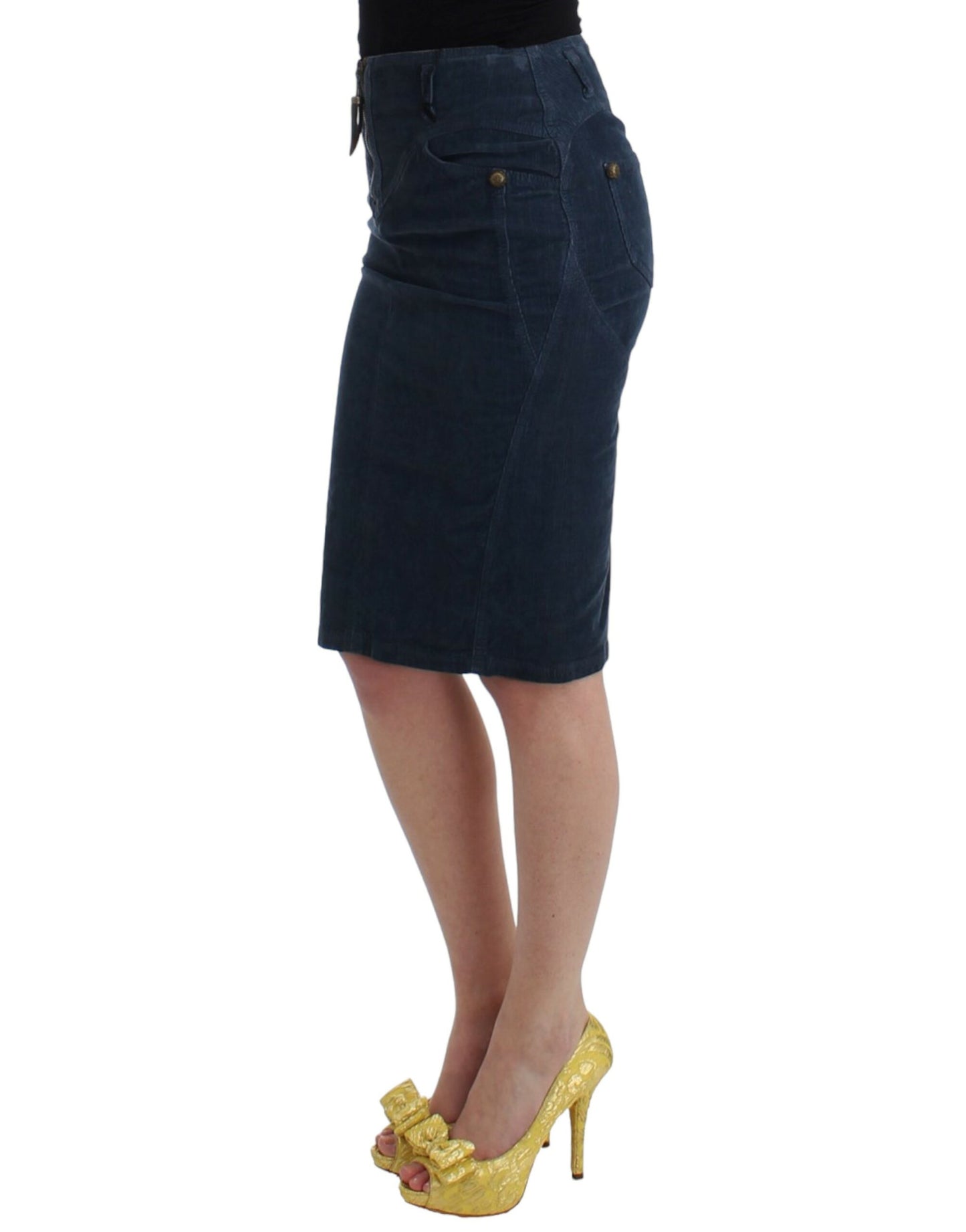 Jupe crayon bleue élégante Cavalli