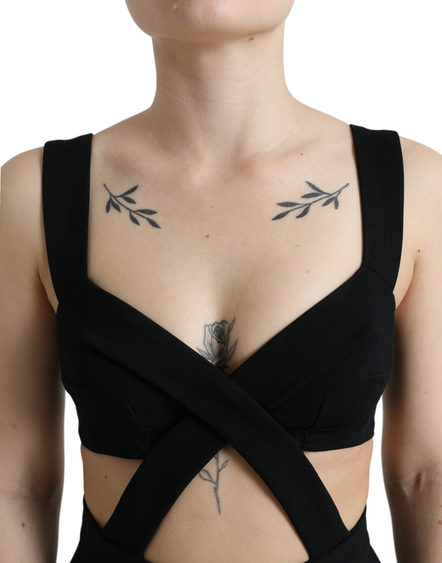 Dolce & Gabbana Black Cut Out Sleeveless Bodycon Midi Dress by Dolce & Gabbana