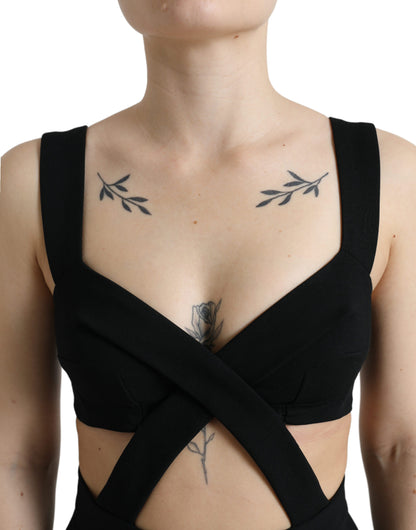 Dolce & Gabbana Black Cut Out Sleeveless Bodycon Midi Dress by Dolce & Gabbana