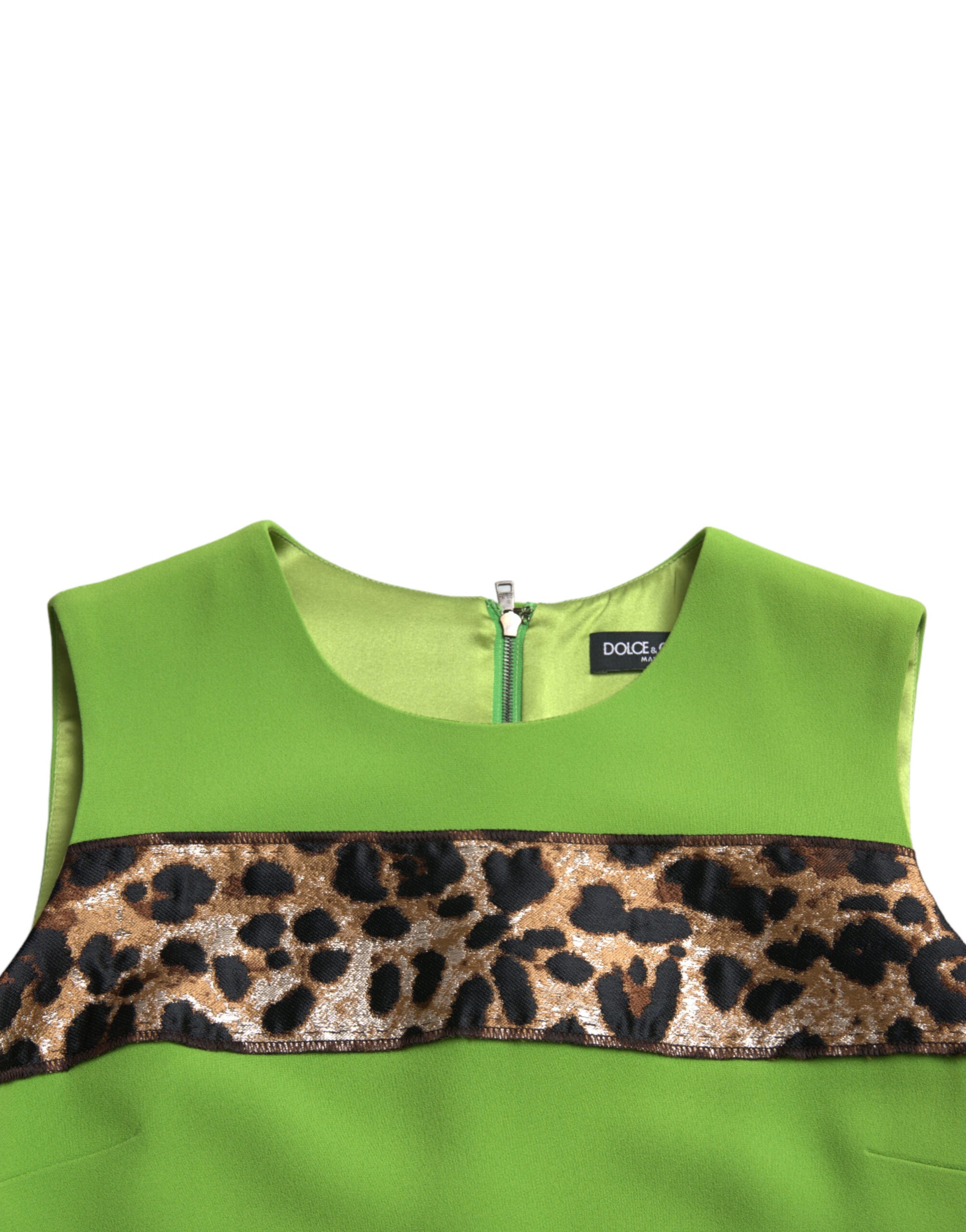 Dolce & Gabbana Apple Green Sleeveless Panelled Shift Dress by Dolce & Gabbana