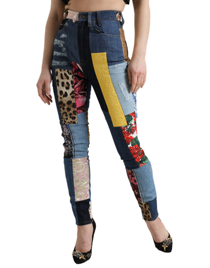 Dolce & Gabbana Multicolor Patchwork GRACE Skinny Denim Jeans by Dolce & Gabbana