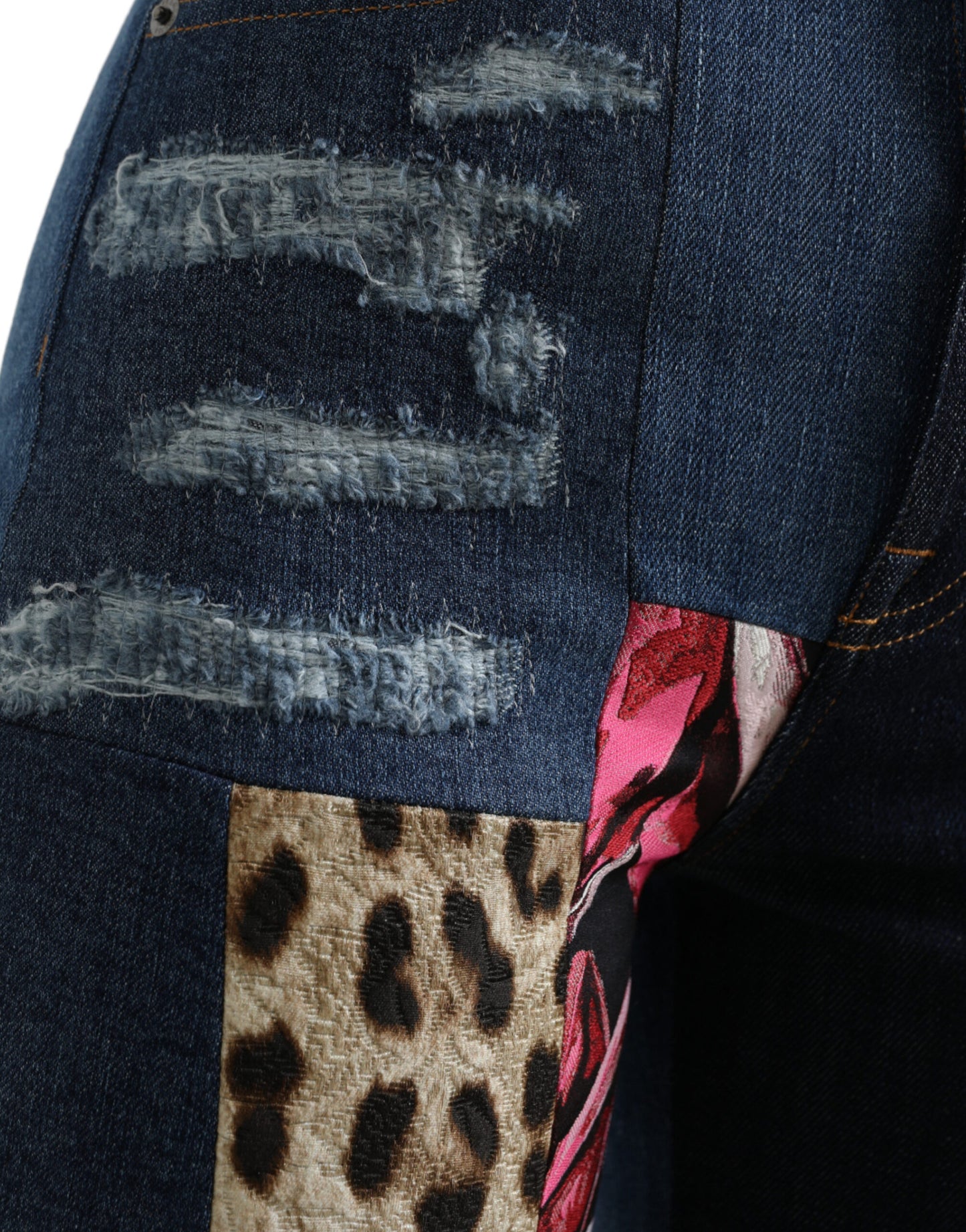 Dolce & Gabbana Multicolor Patchwork GRACE Skinny Denim Jeans by Dolce & Gabbana