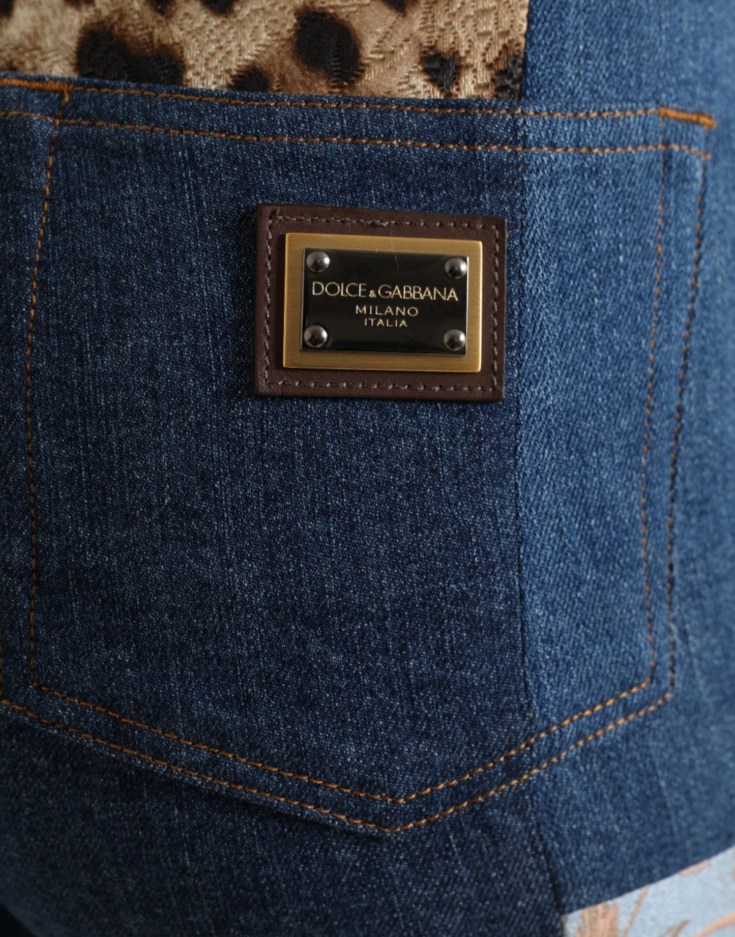 Dolce & Gabbana Multicolor Patchwork GRACE Skinny Denim Jeans by Dolce & Gabbana