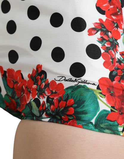 Mini-pantalon taille haute en soie multicolore Dolce &amp; Gabbana