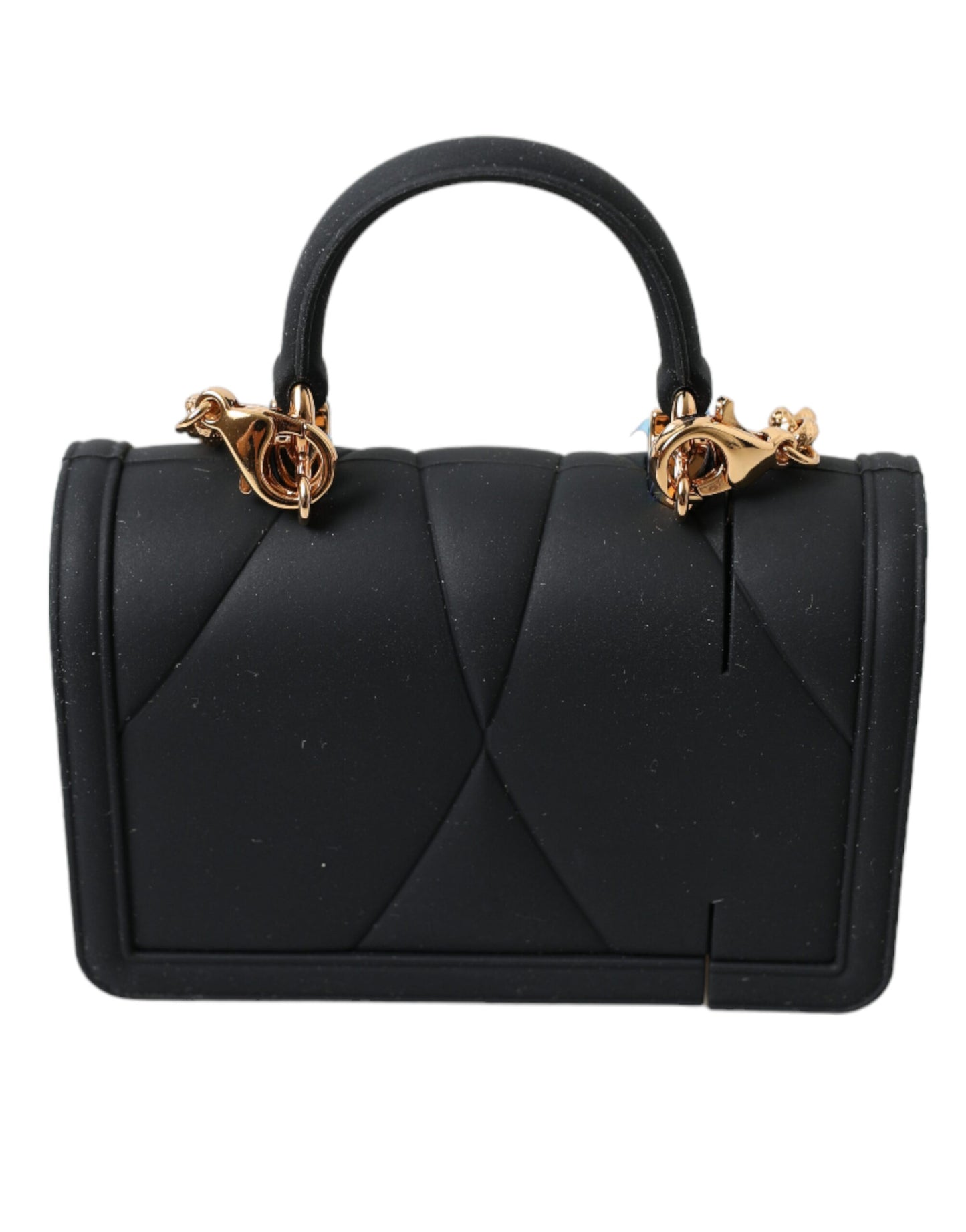Dolce &amp; Gabbana Black Silicone Devotion Heart Gold Chain Airpods Case