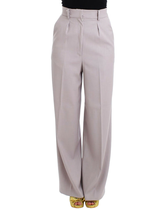Pantalon gris sophistiqué taille haute Cavalli